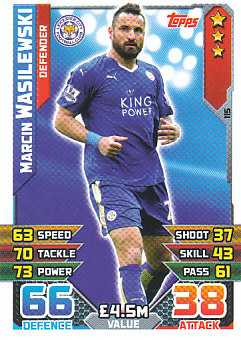 Marcin Wasilewski Leicester City 2015/16 Topps Match Attax #115
